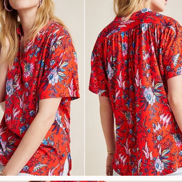 Anthropologie Maeve red blouse. Size M. - Picture 1 of 7